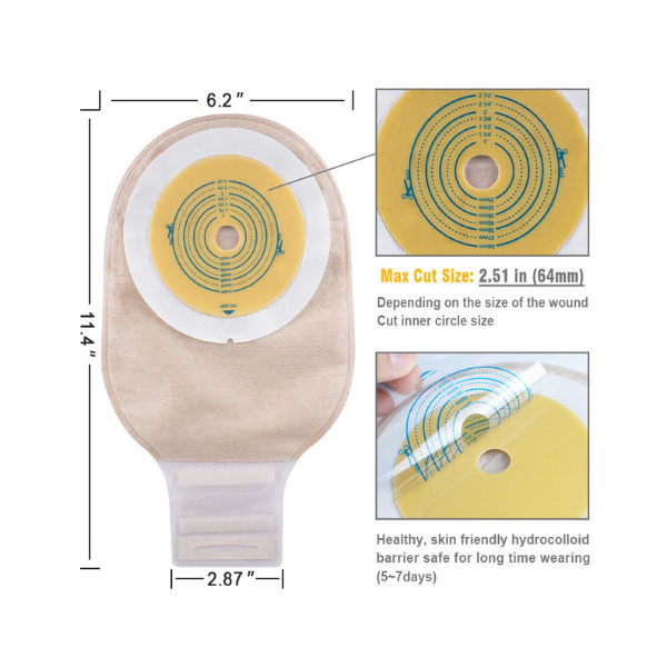 One Piece Colostomy Bags with Velcro Closure Model 2
